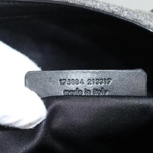 SAINT LAURENT Downtown Tote Bag Wool Leather Gray 175884 Auth 130161 - Picture 10 of 16